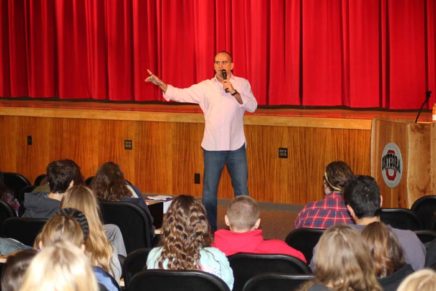 Fear and self loathing: Former star athlete warns students of addiction
