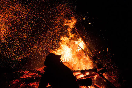 Scenes from the annual New Paltz Christmas tree bonfire
