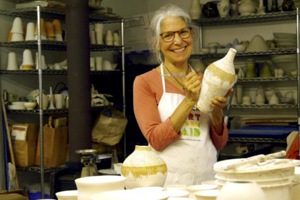 Deborah Goldman’s porcelain works explore the dynamic interplay of light and form