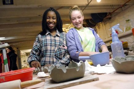 Ceramics volunteers help Women’s Studio Workshop stock up for Chili Bowl Fiesta