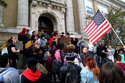 Hundreds of Kingston High students walk out to protest gun violence