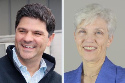 Kingston’s Strong challenging Amedore in the 46th