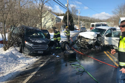 Head-on collision closes Rt. 212 for an hour; no life-threatening injuries