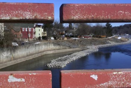 Retaining wall on Rondout Creek threatened by Joppenbergh runoff