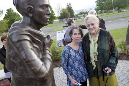 Sculpture honoring Ulster County Poorhouse residents unveiled at pool site