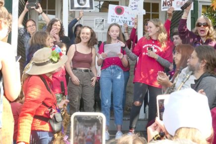 A student-led climate strike in New Paltz